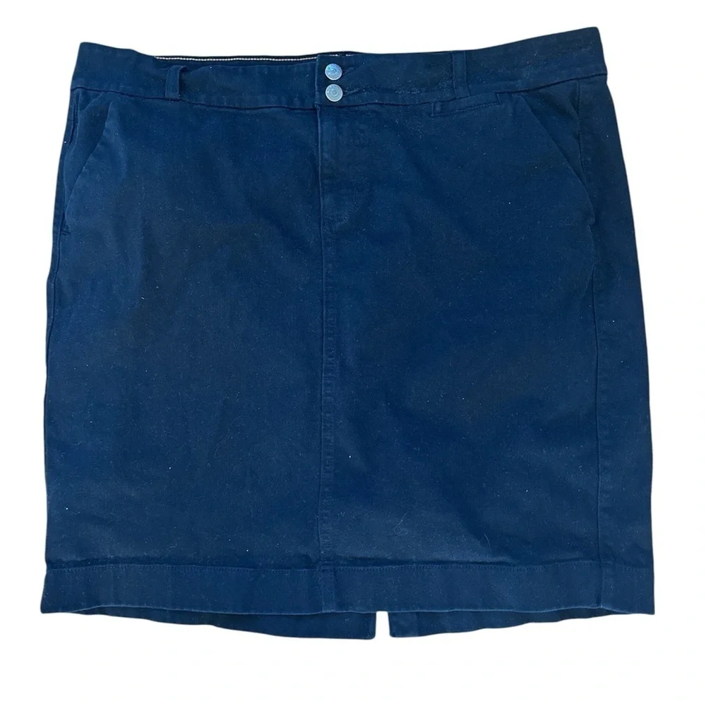 Old Navy Dark Wash Denim Skirt Pockets Casual Everyday Classic Staple - Picture 1 of 6